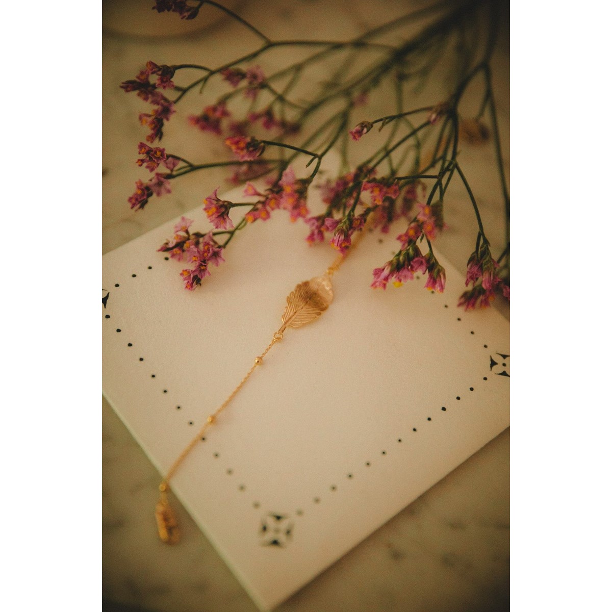 bracelet feuille doré à l'or fin - ZÉPHYR