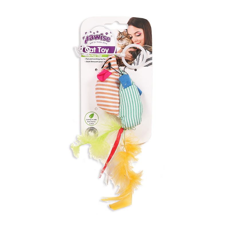 Brinquedos gêmeos para gatos Pawise, rato de 17 cm