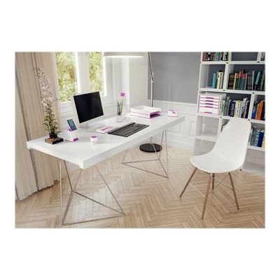 Leitz WOW Dual Colour - Corbeille à courrier blanc/rose