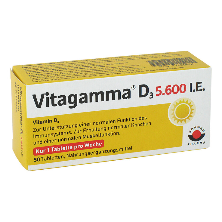 Vitagamma D3 5.600 I.E. Vitamin D3 NEM Tabletten, 50 St