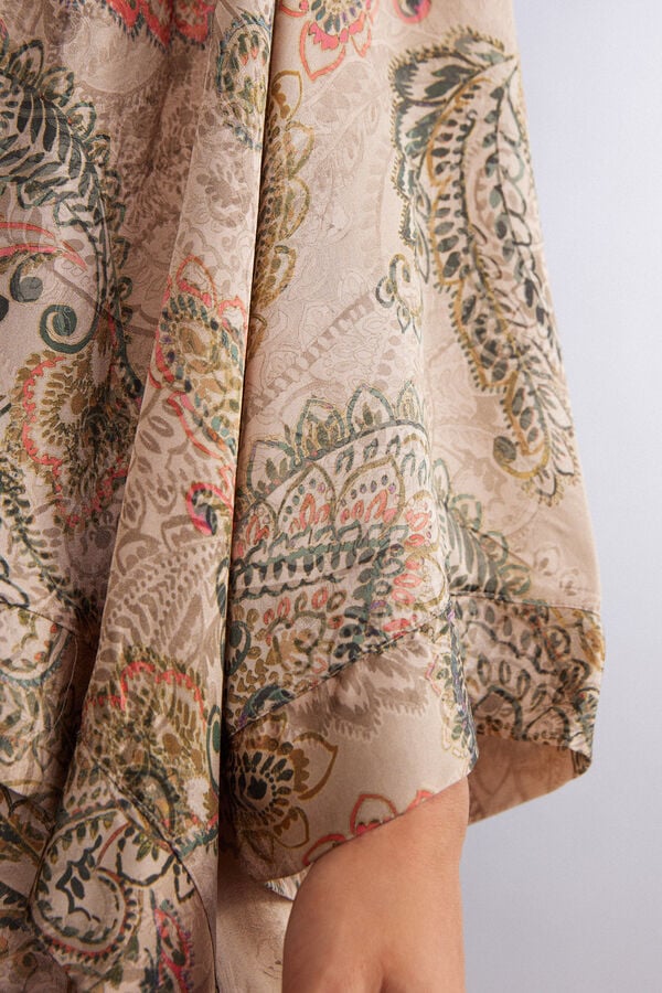 Kimono de cetim viscose Golden Goddess