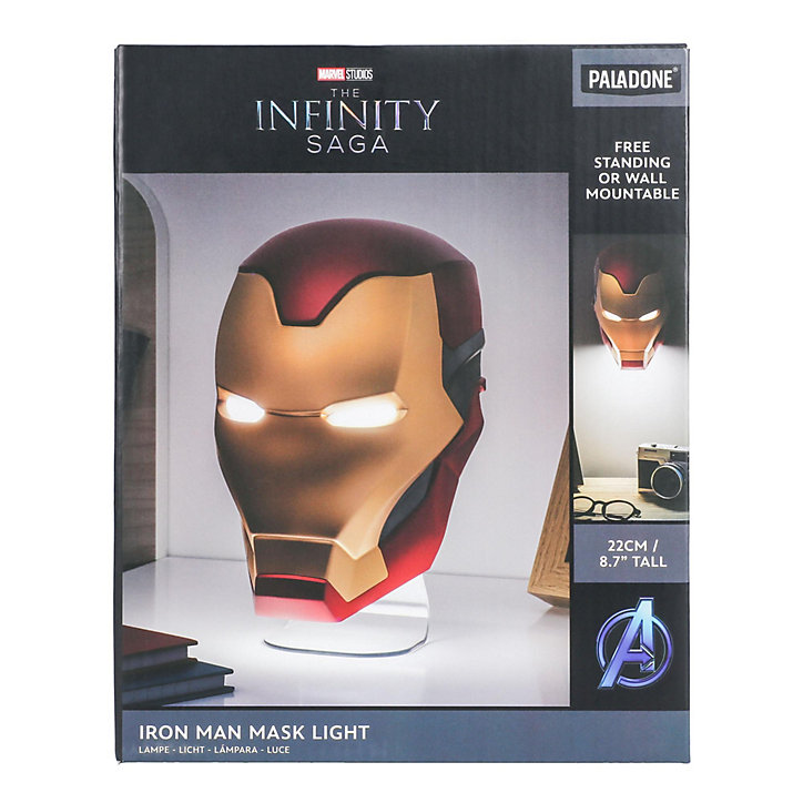 Veilleuse LED USB Casque Iron Man the Infinity saga sans fil Paladone l.14cm x H.22,2cm x P.13,5cm