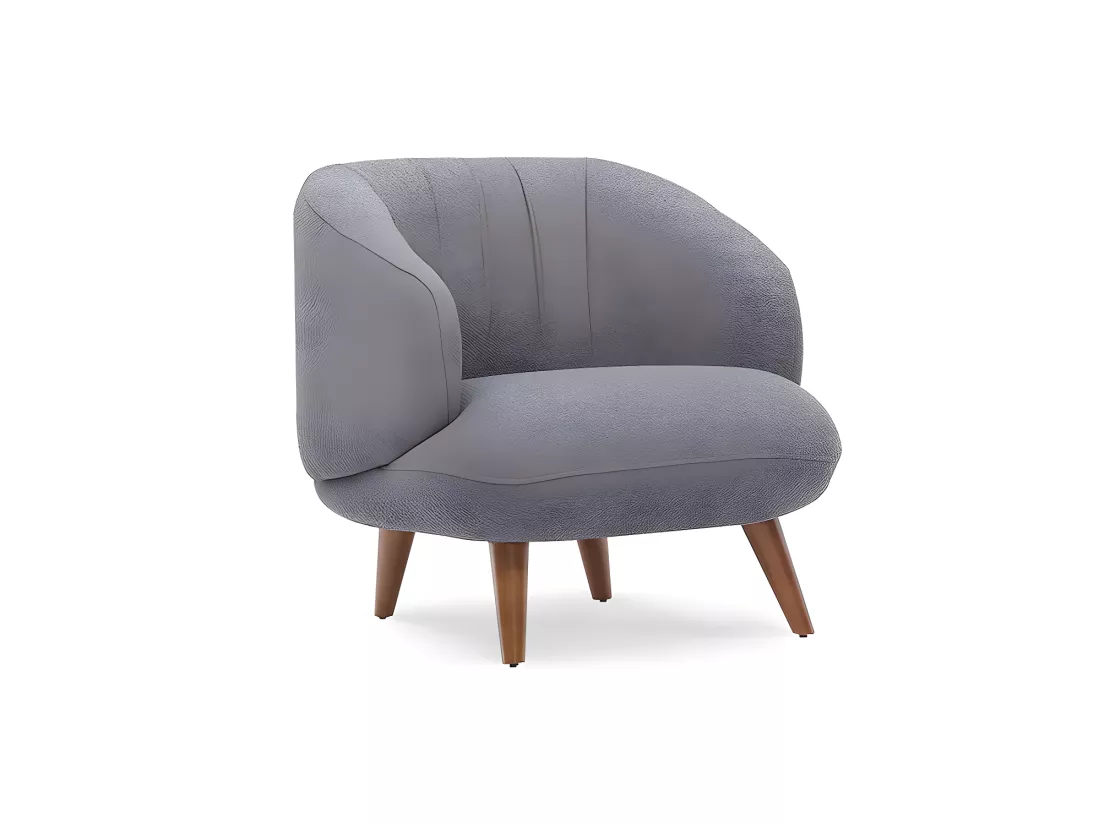 Fauteuil en tissu bouclette anthracite JANINA de Pascal Morabito