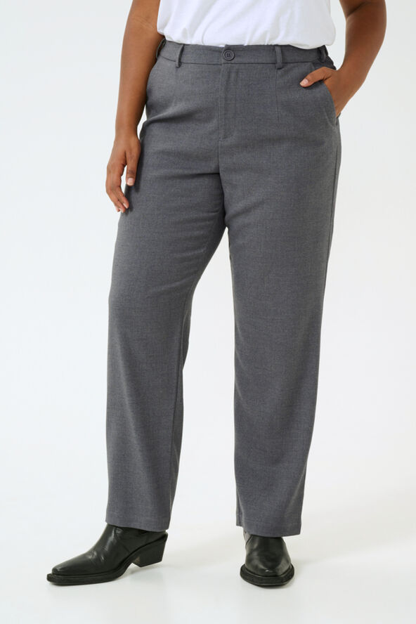 Kaffe Curve KCmerla Straight Pants Dark grey melange