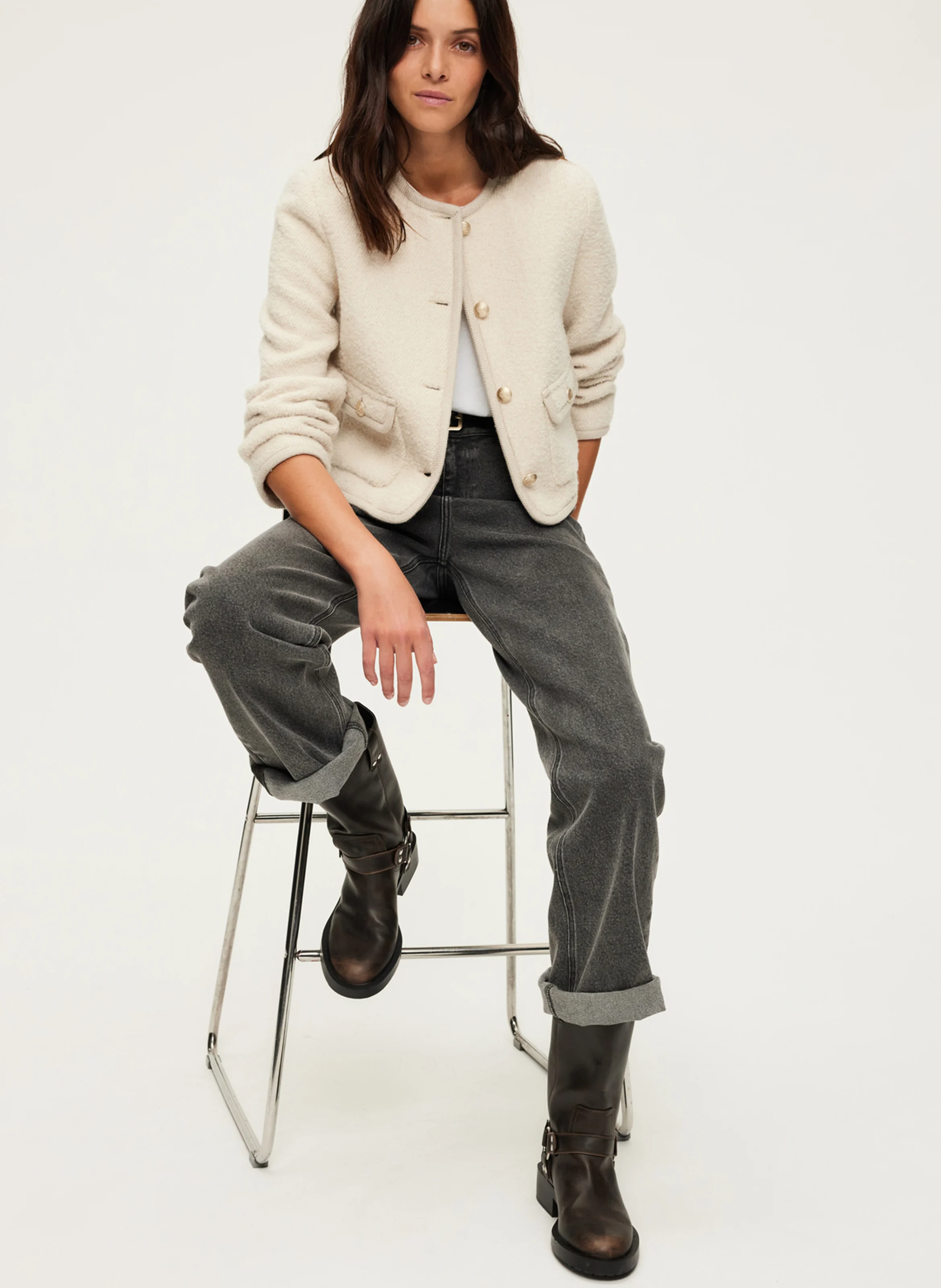 MAHAULT - Veste courte boutonnée| Beige