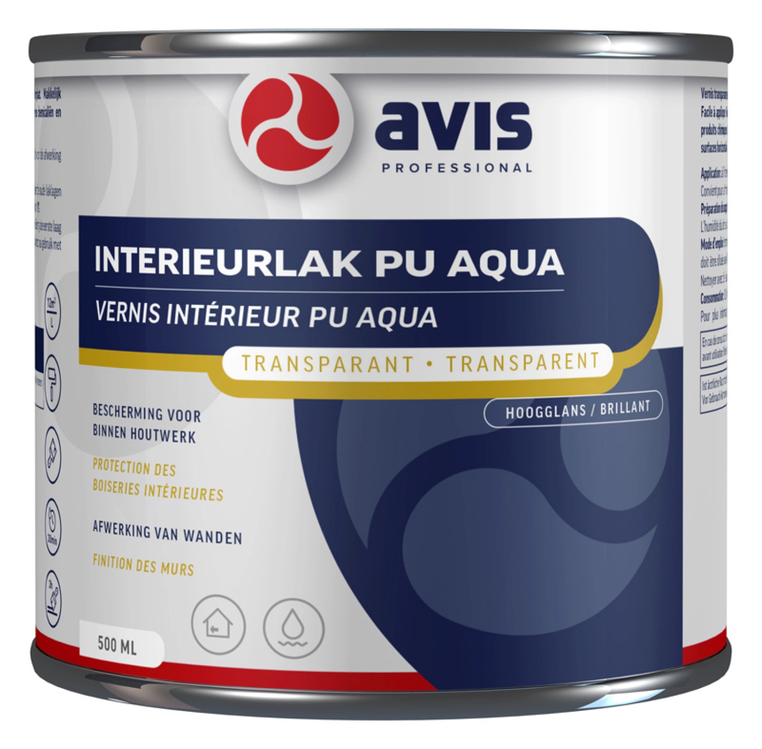 Avis Interieurlak PU Aqua Hoogglans - 0,5L