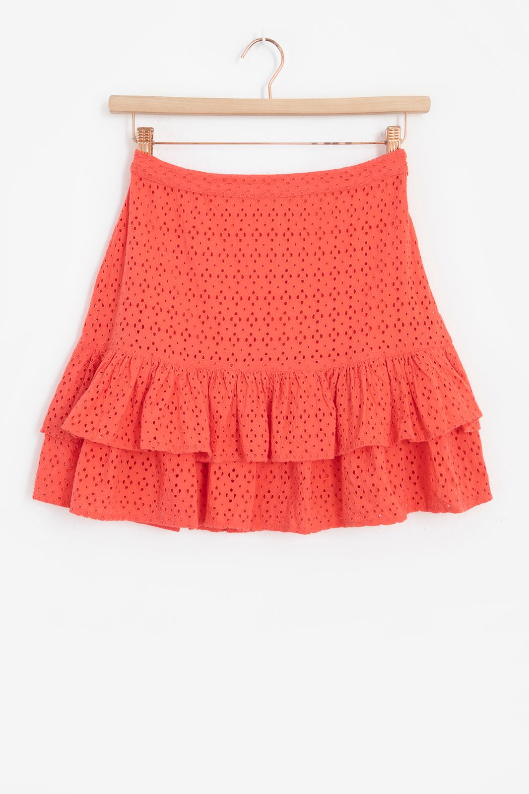 Oranje rok metbroderie Anglaise