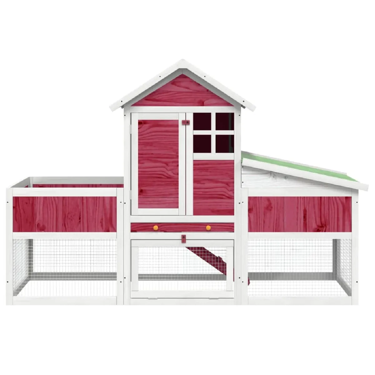vidaXL Clapier rouge 170x63x113 cm Pin massif