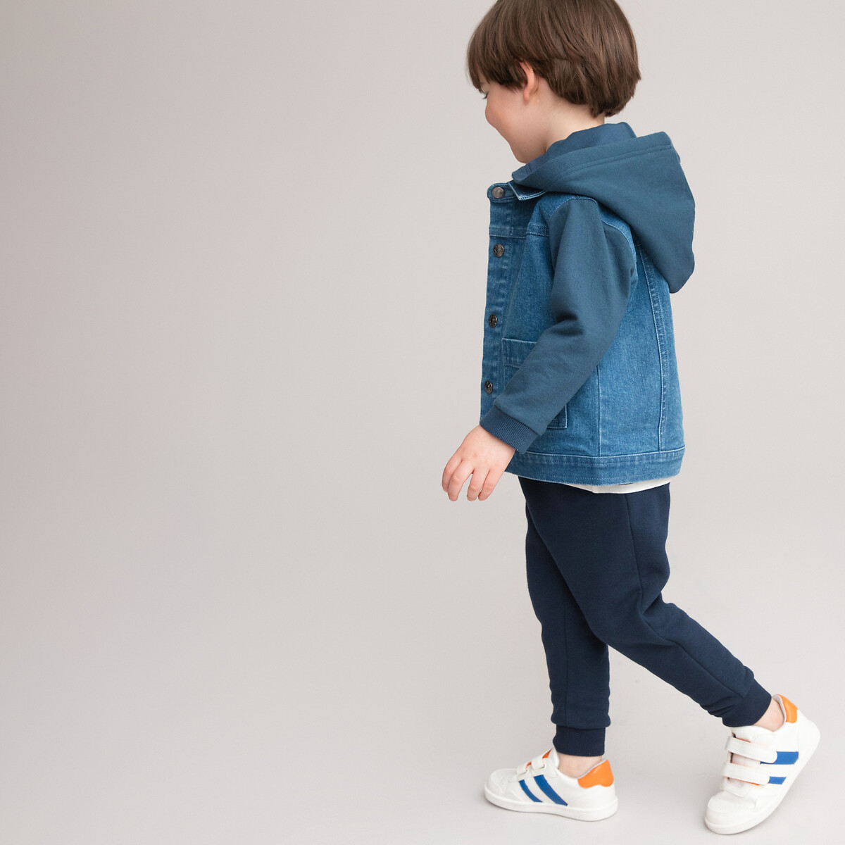 COLEÇÕES LA REDOUTE<br>Jaqueta jeans de feltro com capuz