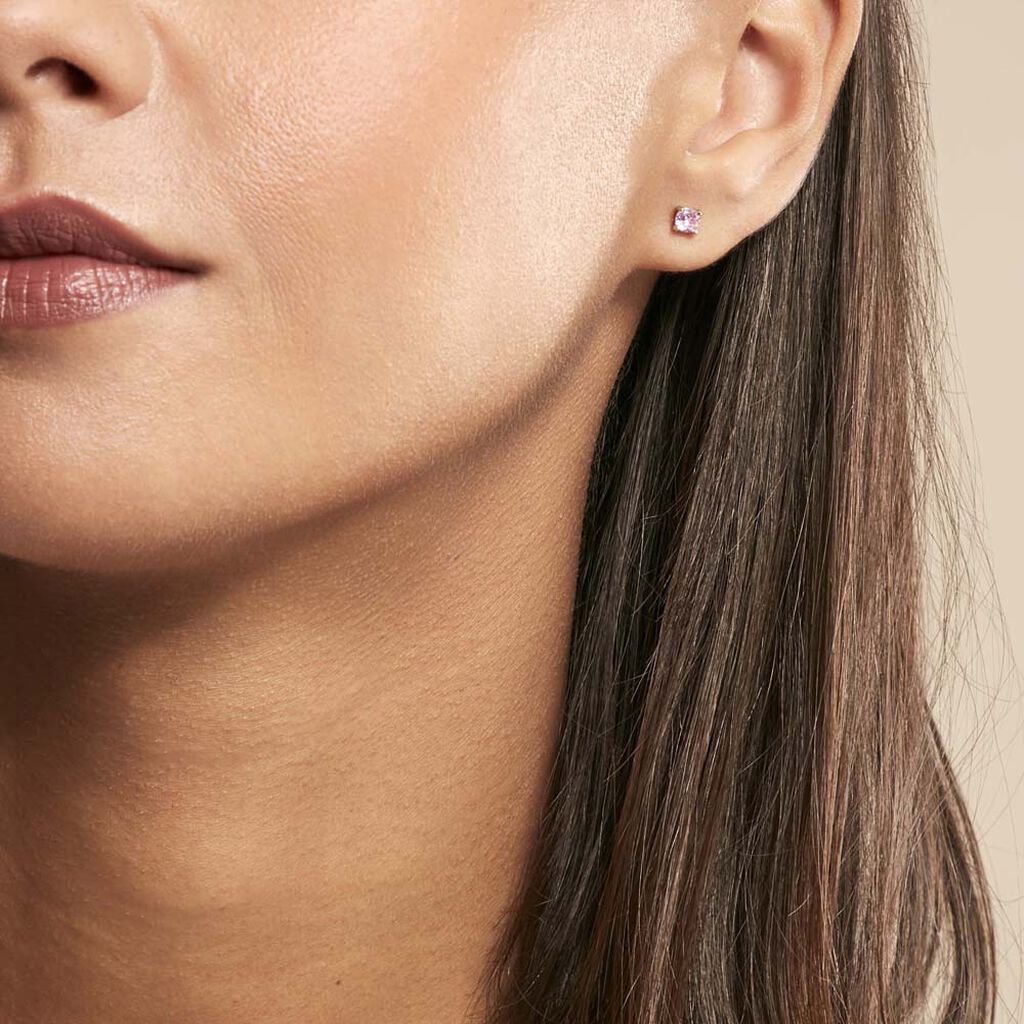 Boucles D'oreilles Puces Rio Argent Rose Oxyde
