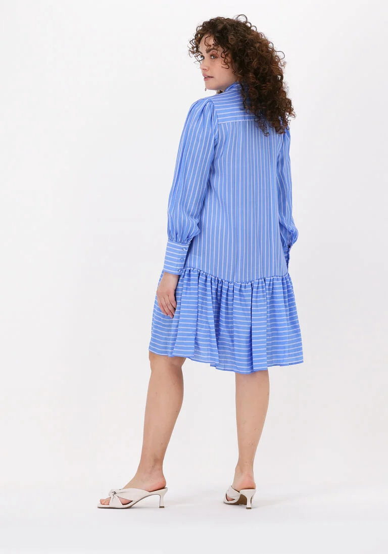 BRUUNS BAZAAR blauwe bruuns bazaar mini jurk amara deliah dress