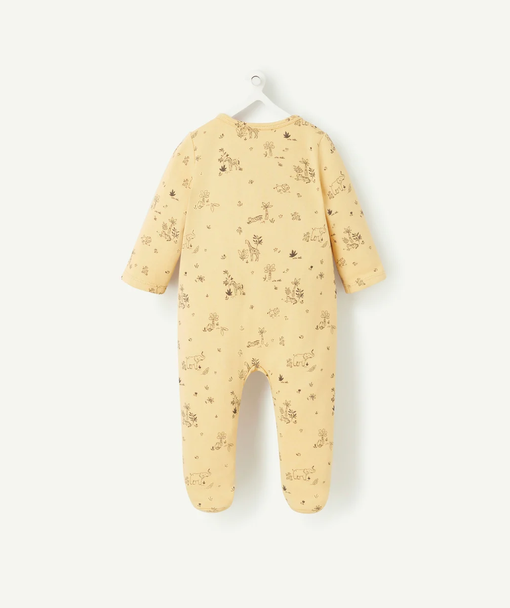 DORS BIEN BÉBÉ EN COTON BIO JAUNE IMPRIMÉ SAVANE NOIR
