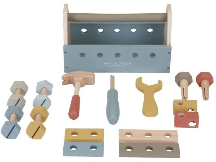 Little Dutch Handwerker Toolbox Holz Werkzeugkasten Handwerker-Spielset für Kinder