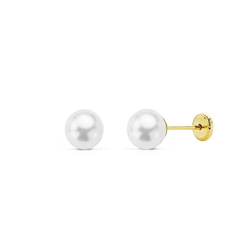Boucles d'Oreilles Or 18 Carats 750/000 Jaune - Perles de Culture