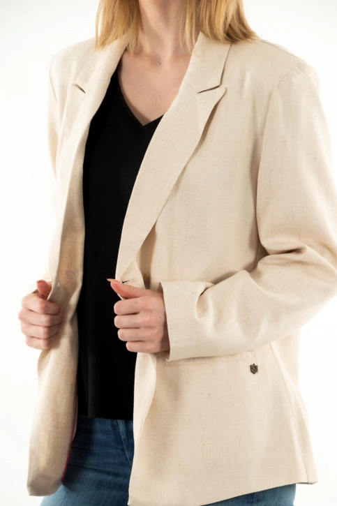 Blousons et vestes freeman t. porter bernie plain linen lin24 f410 simply taupe