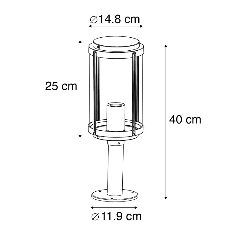 Design buitenlamp, zwart, 40 cm, IP44 - Schiedam