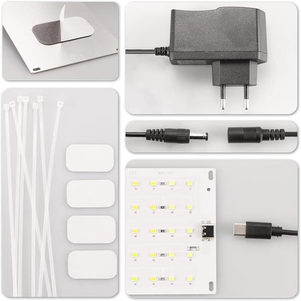 INF LED-vekstlys med EU-adapter  0