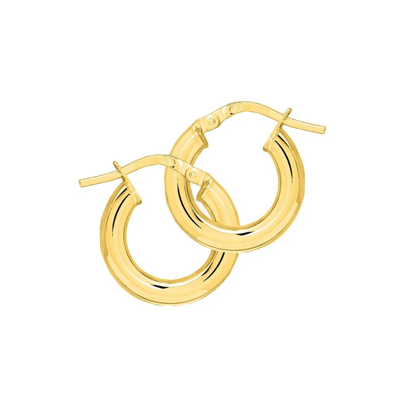 Créoles lisses Femme - Or 18 Carats - Diamètre 10mm