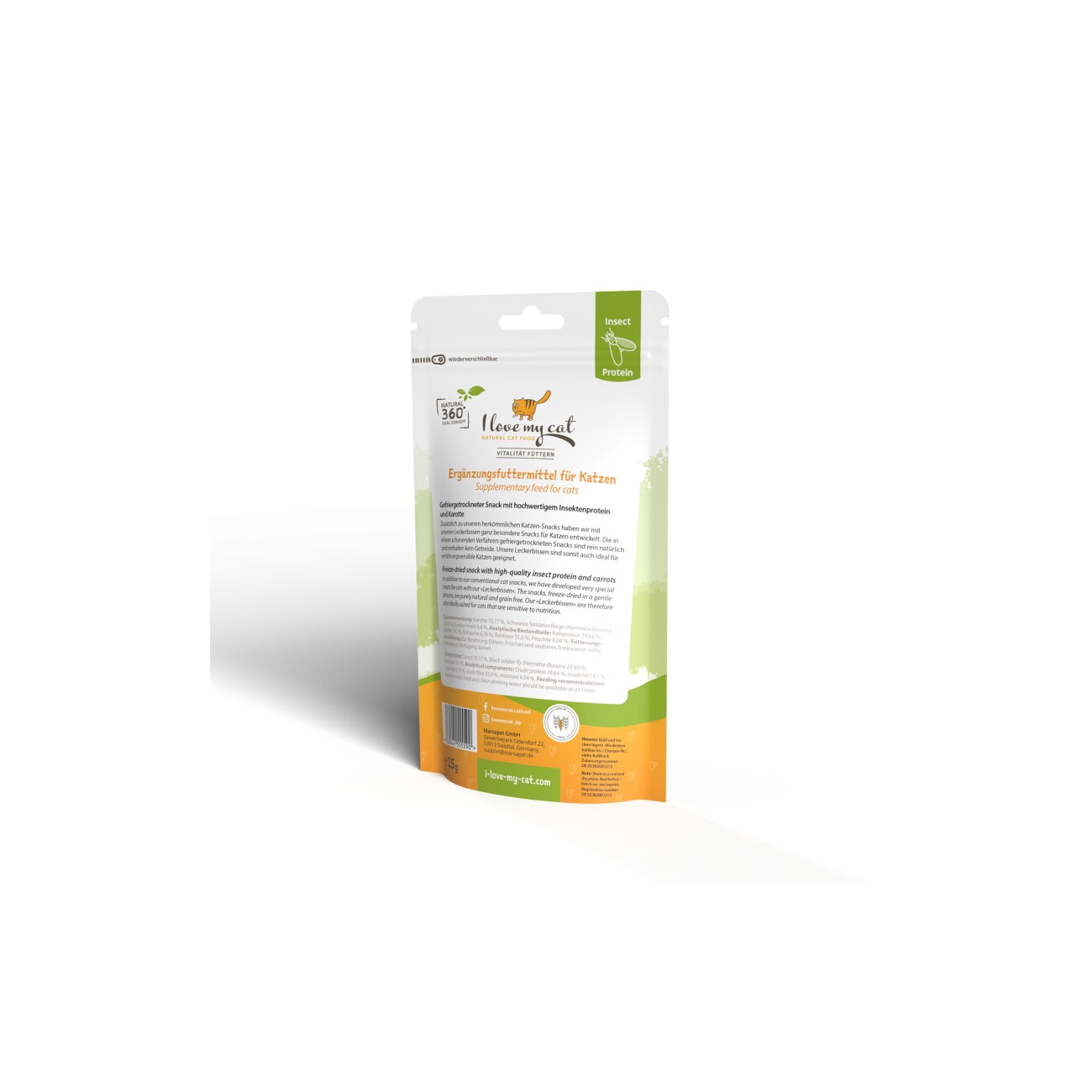 I love my cat Leckerbissen für Katzen mit Insekten und Karotte - 25g