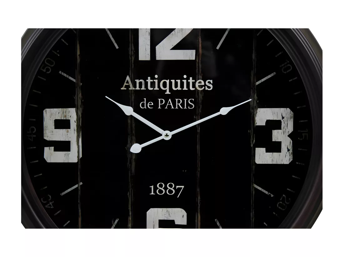 Horloge ancienne murale antiquités de paris Métal Noir - Décoration d'Autrefois