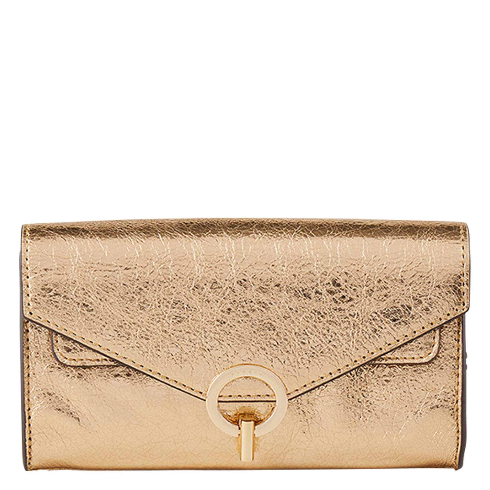 Pochette en cuir métallisé | Doré