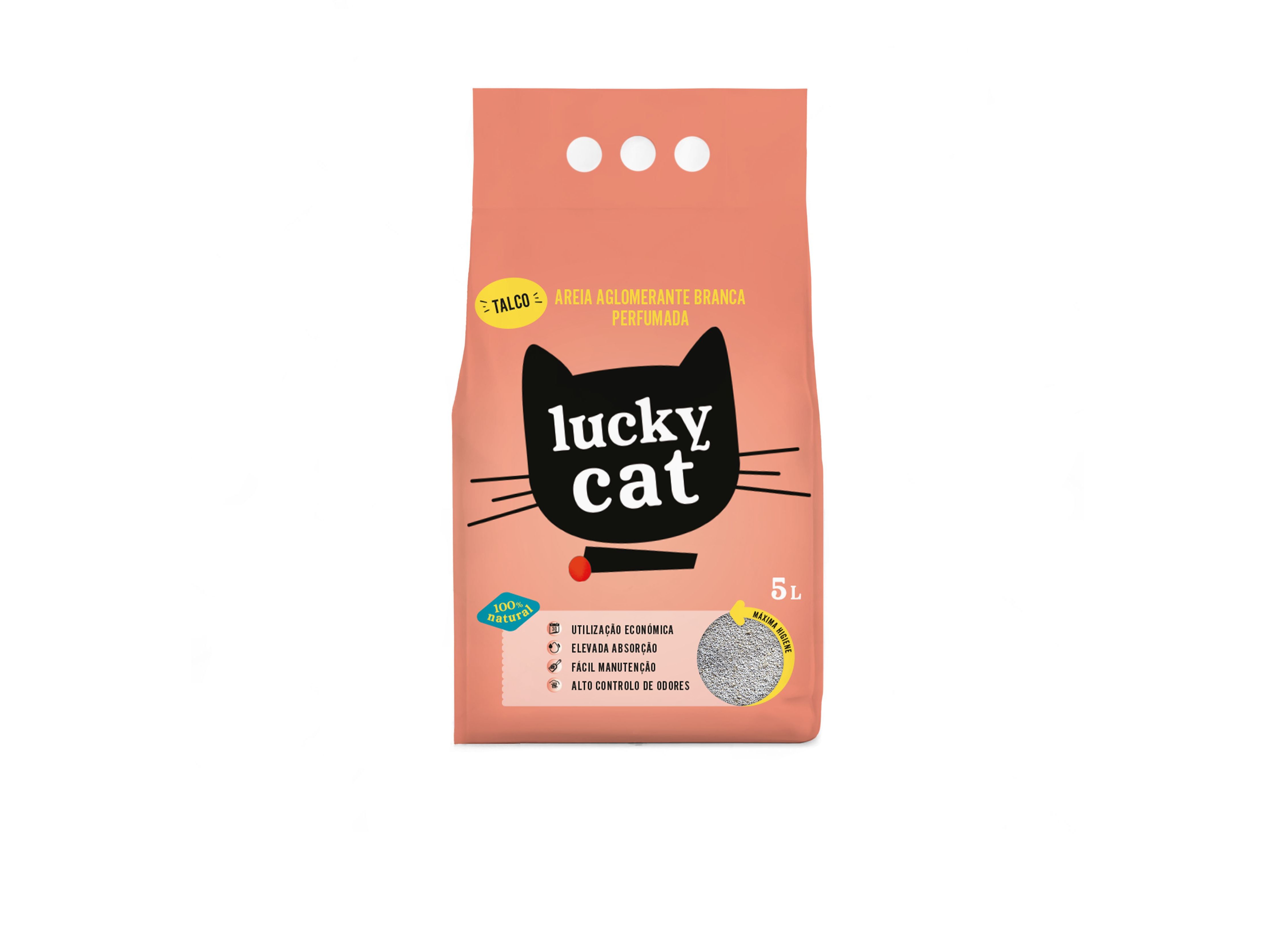 AREIA AGLOMERANTE LUCKY CAT PERFUMADA TALCO 5L