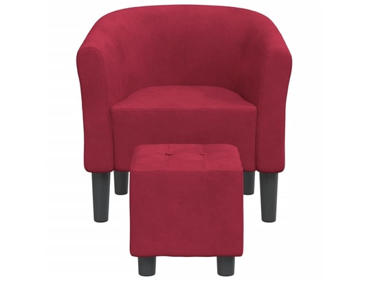 VIDAXL - Fauteuil cabriolet avec repose-pied rouge bordeaux velours