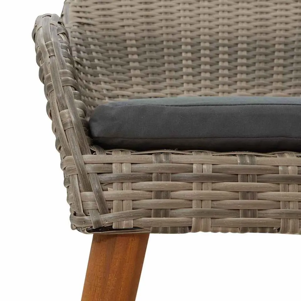 vidaXL - Tuinstoel - Zwart - Poly rattan - 55 x 62.5 x 82cm