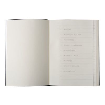 Oberthur - Carnet de notes en cuir - A6 - noir