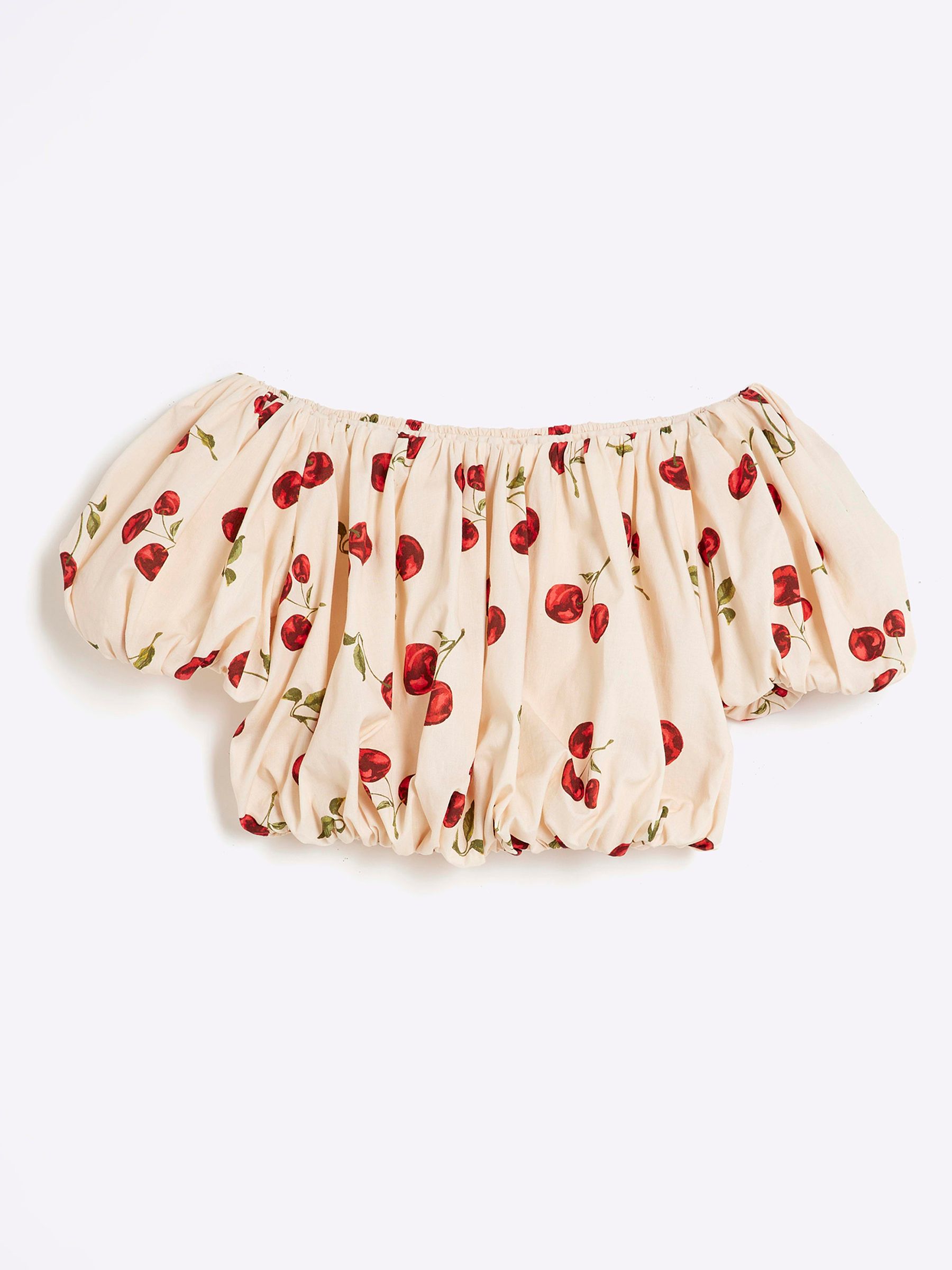 River Island Girls Bardot Puffball 100% Cotton Top