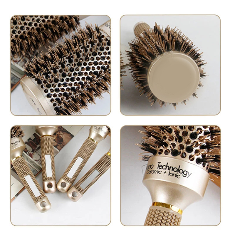 (Ø53mm) Haar Styling Rund Bürste Haarbürste Lockenbürste - Gold