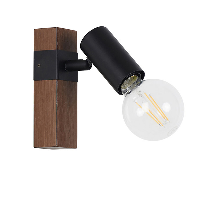Spot patère E27 40W Corep Aalto noir L.4,5 x H.16 x P.12,5 cm