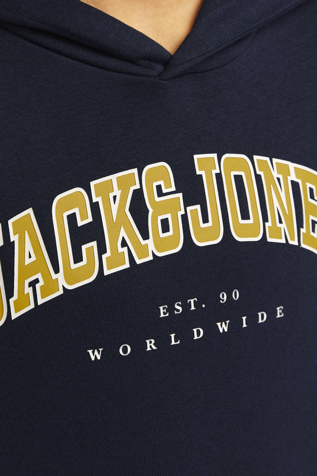 JACK & JONES hoodie JJECALEB VARSITY met logo donkerblauw