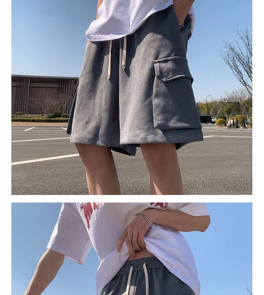 DuckleBeam - Effen cargoshorts met trekkoord in de taille