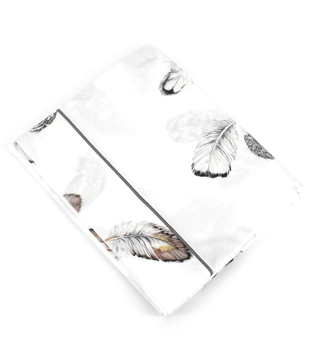 Drap plat 280x325 cm Percale pur coton PLUMES