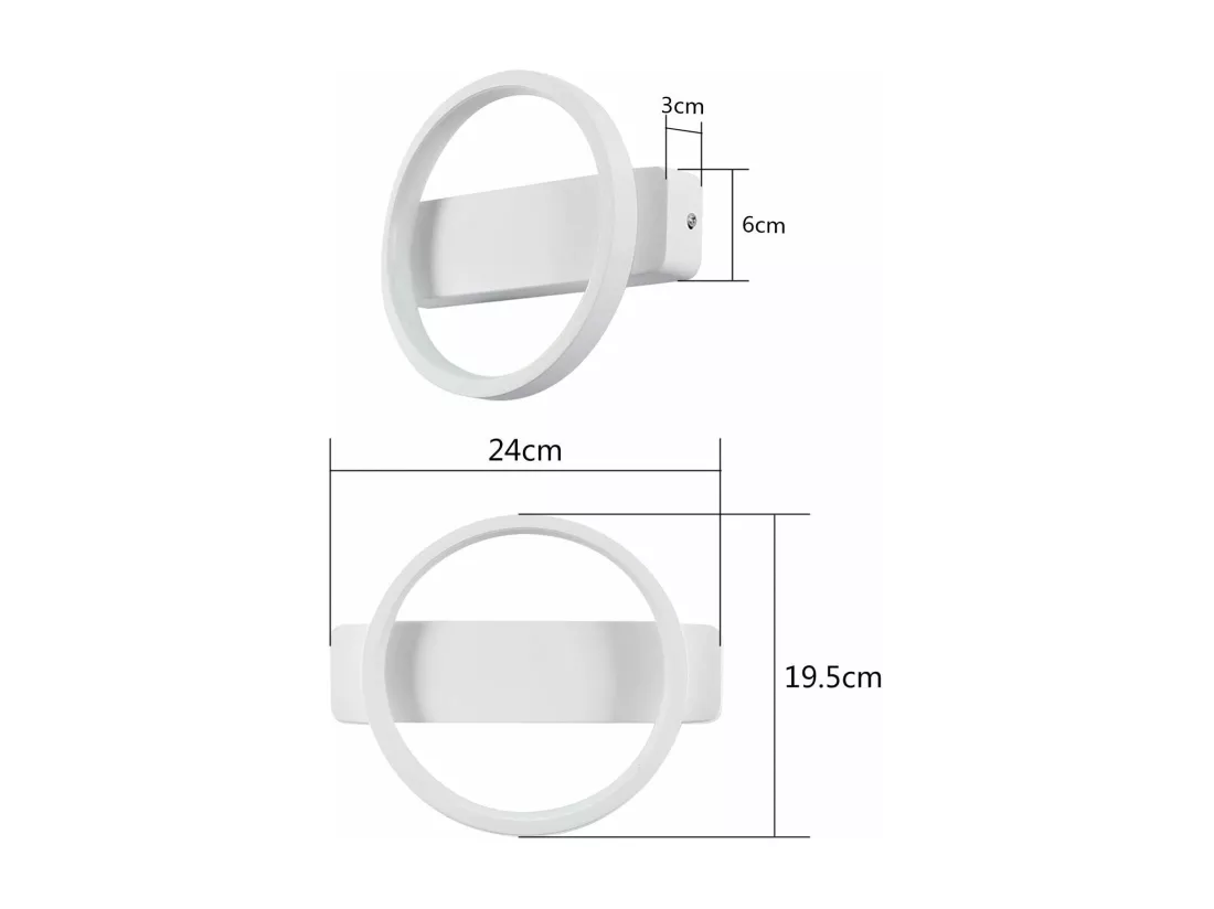 NETTLIFE Applique murale LED intérieure - Blanc Design moderne Applique murale 7W blanc chaud 3000K