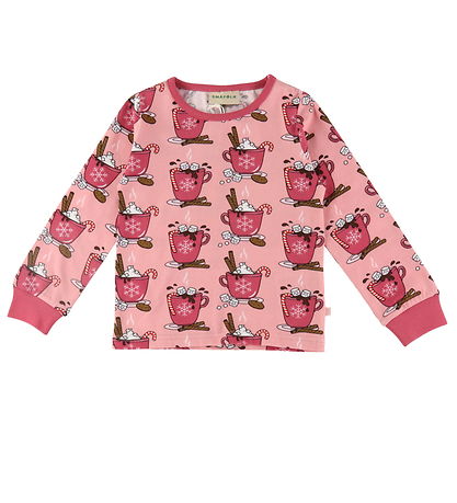 Småfolk Schlafanzug - 2-teilig - Braut Rose m. Heiße Schokolade