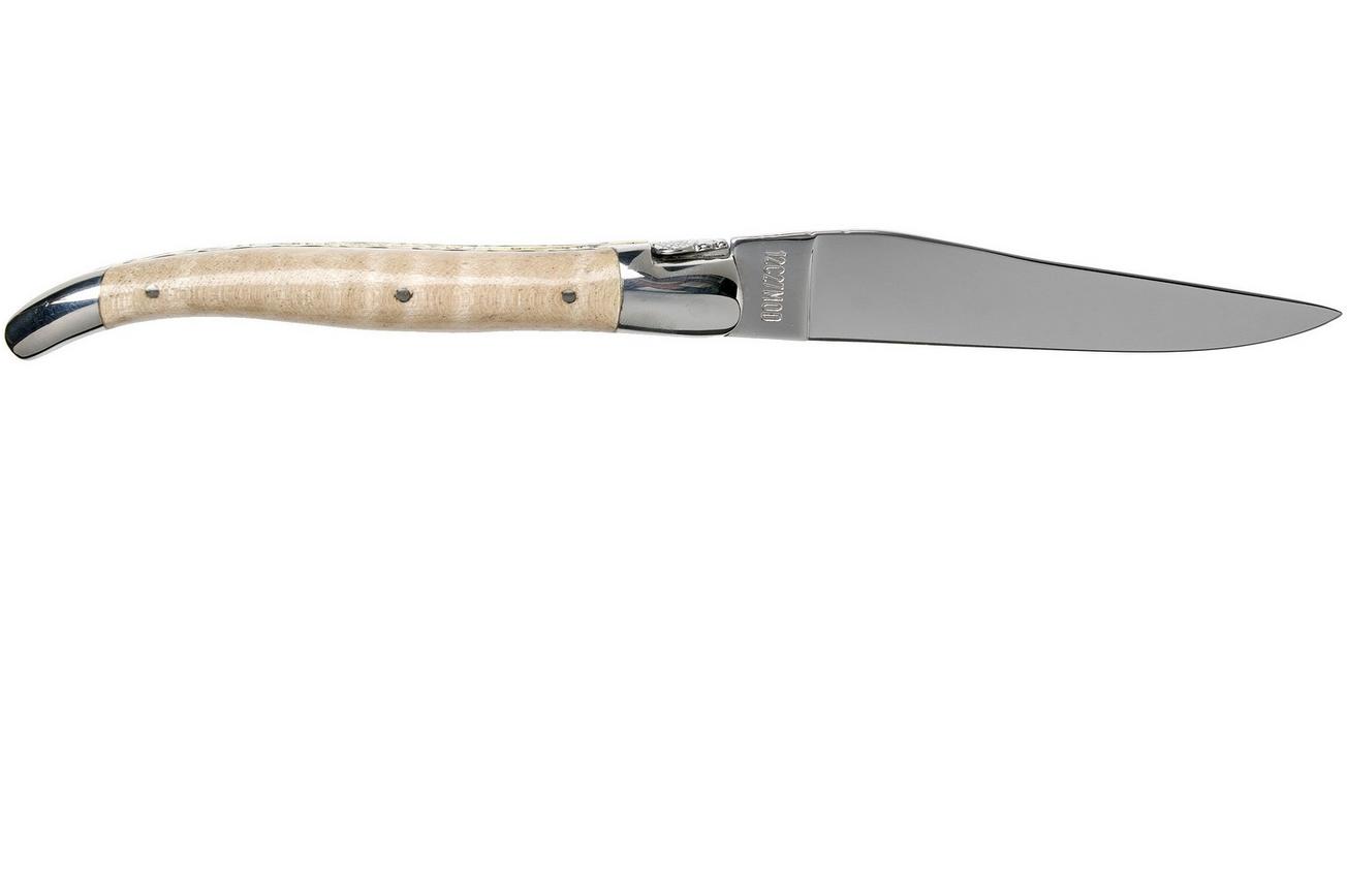 Laguiole en Aubrac 12cm Double Plates, wavy maple handgevijld, L0712EEN1/FSJ1