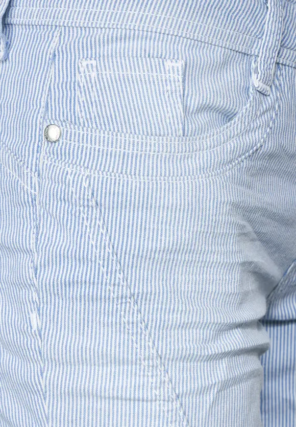 Casual Fit 3/4 Jeans - light blue striped washed