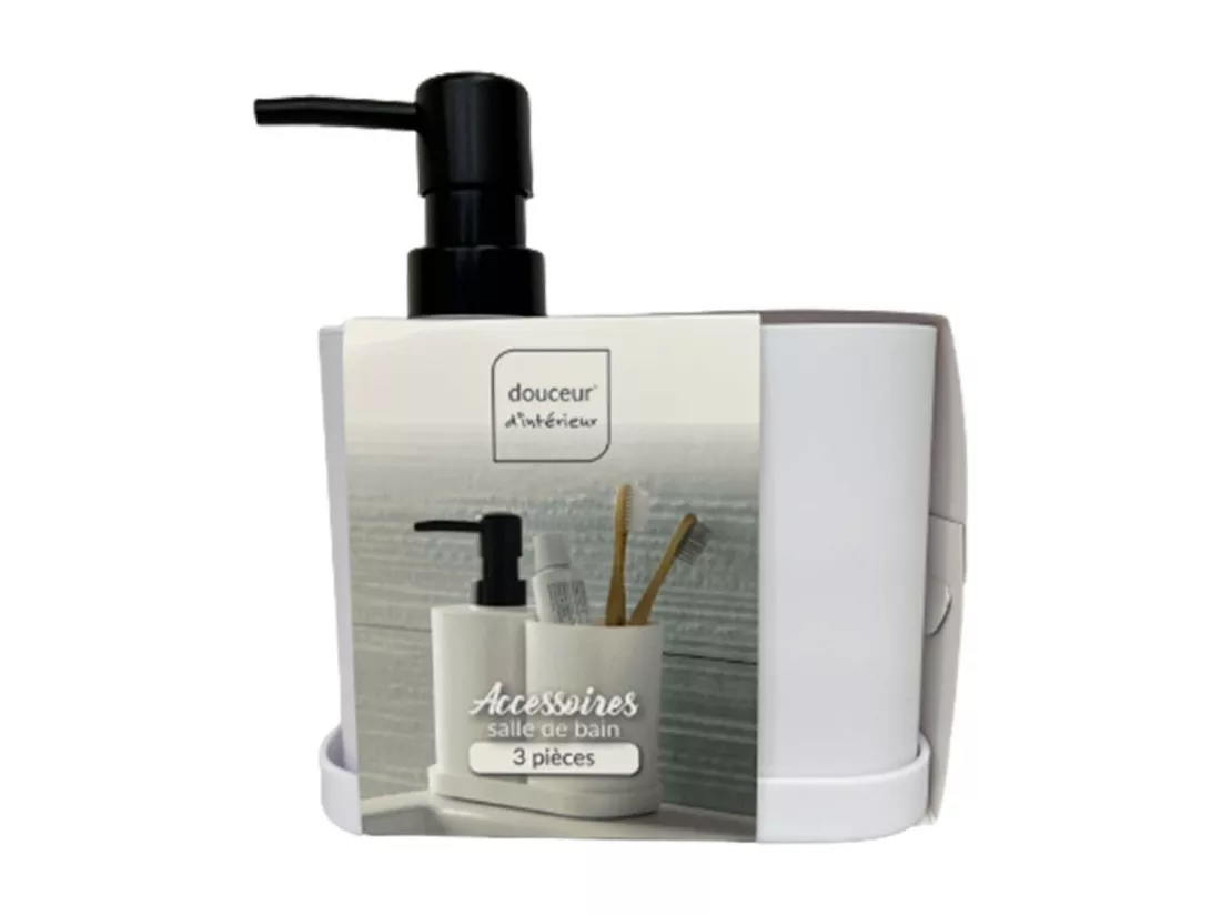Set de 3 Accessoires Salle de Bain 