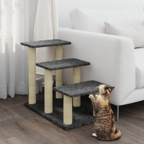 arranhador para gatos em formato de escada cinza Vidaxl