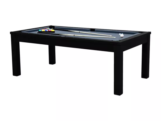 Table de billard convertible noire tapis gris - Eddie