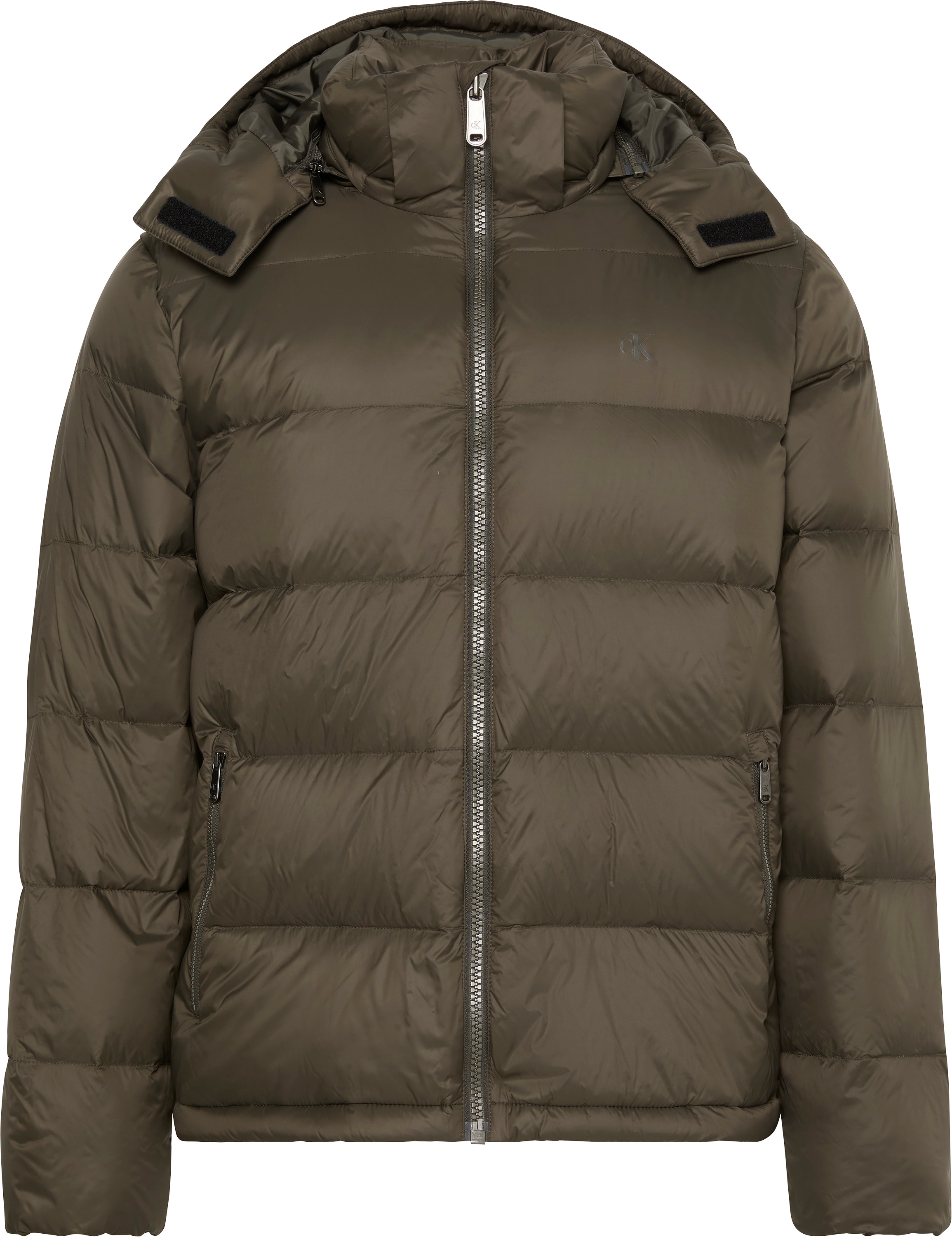 Calvin Klein Jeans Steppmantel »LS NYLN ZP OFF HD DW«, Mit Rundhalsausschnitt