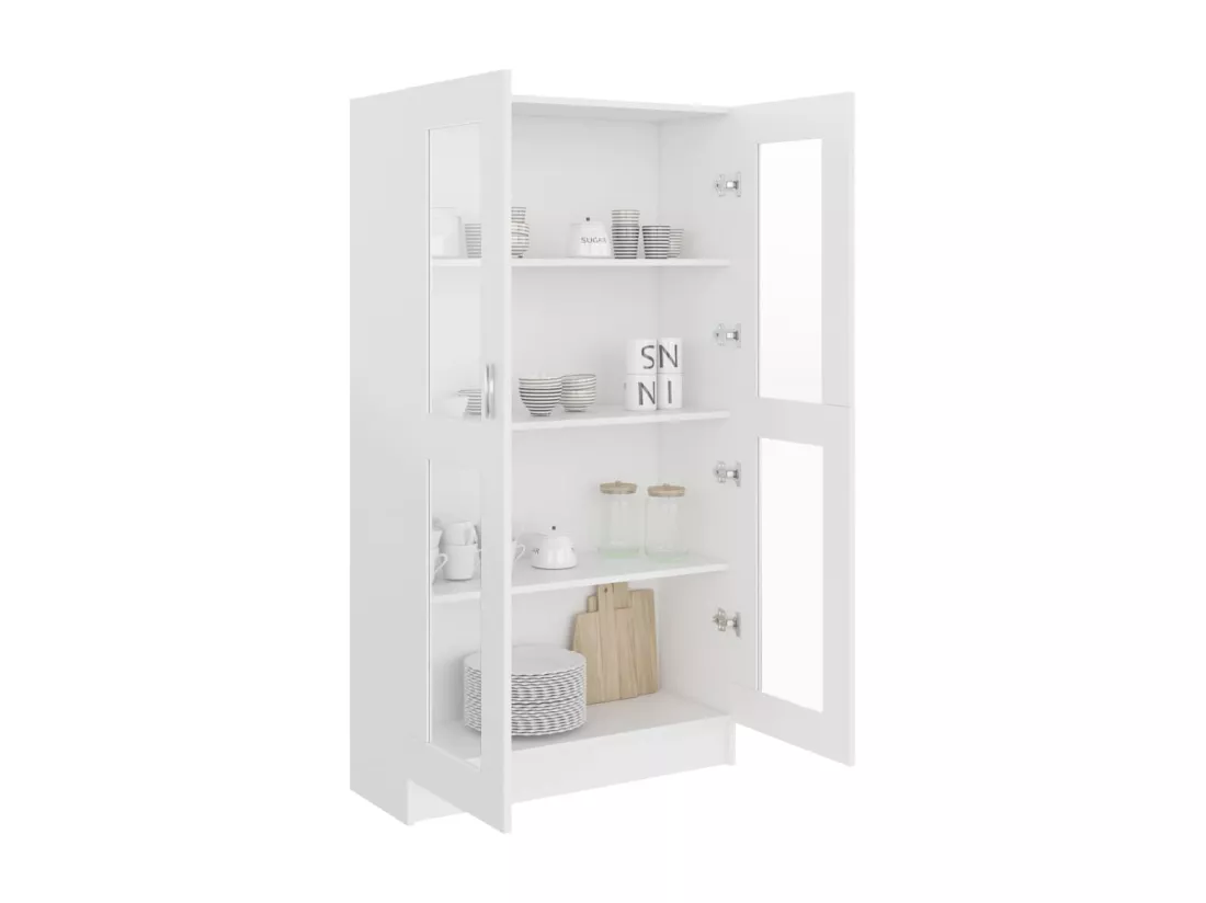 Armoire à vitrine Blanc 82,5x30,5x150 cm Aggloméré