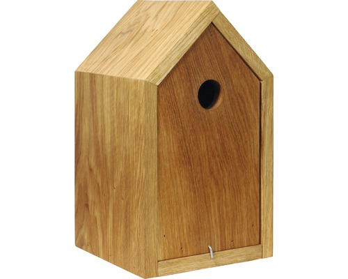 Nestkast met frame, eiken, 16x16x28 cm, natuurlijke afwerking