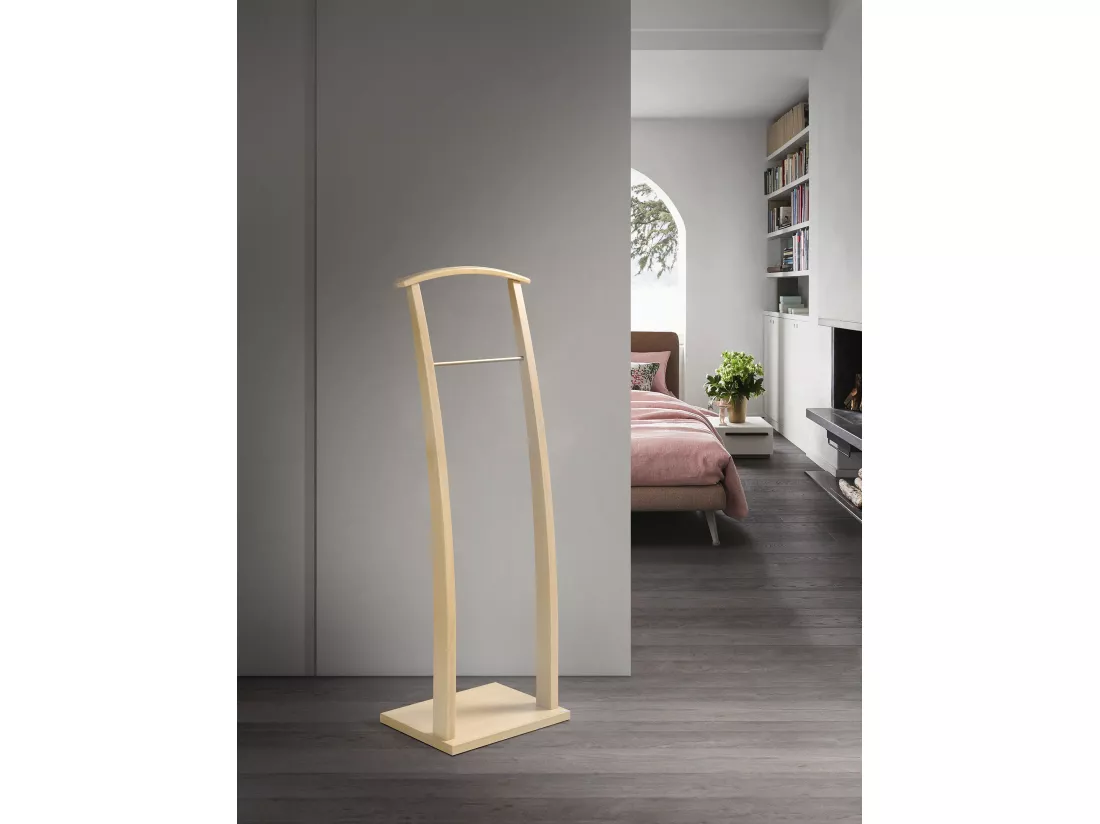 Valet de nuit - H117cm x L40cm x P28cm - hêtre massif chêne clair - Curves