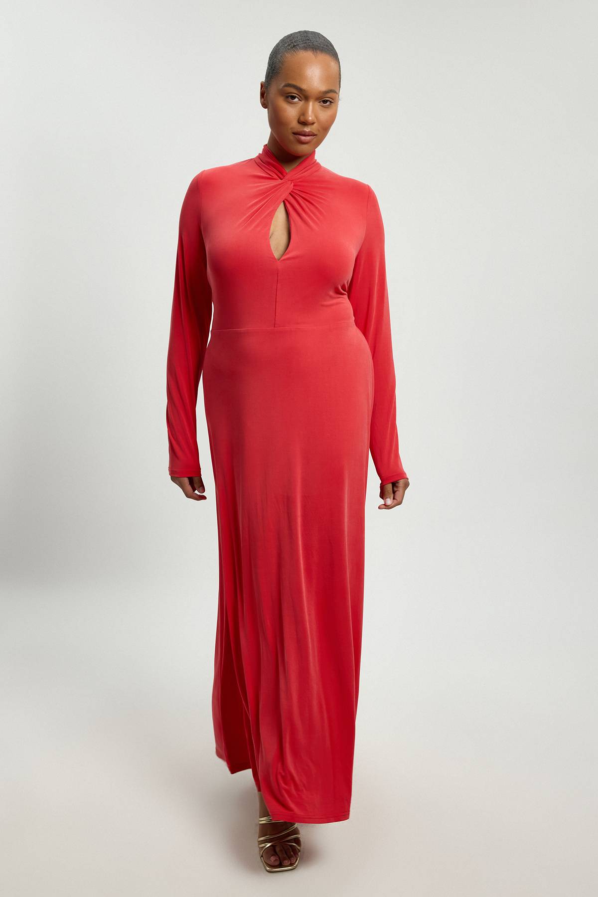 KarenMillen Robe Maxi En Jersey À Manches Longues Grande Taille