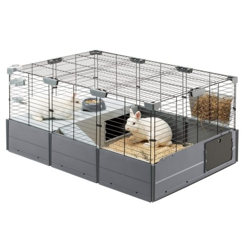 Casa cinza Ferplast Multipla para porquinhos-da-índia e coelhos.