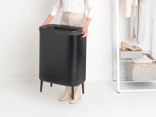Bo Wasbox Hi, 2 x 45 liter, kunststof deksel - Matt Black