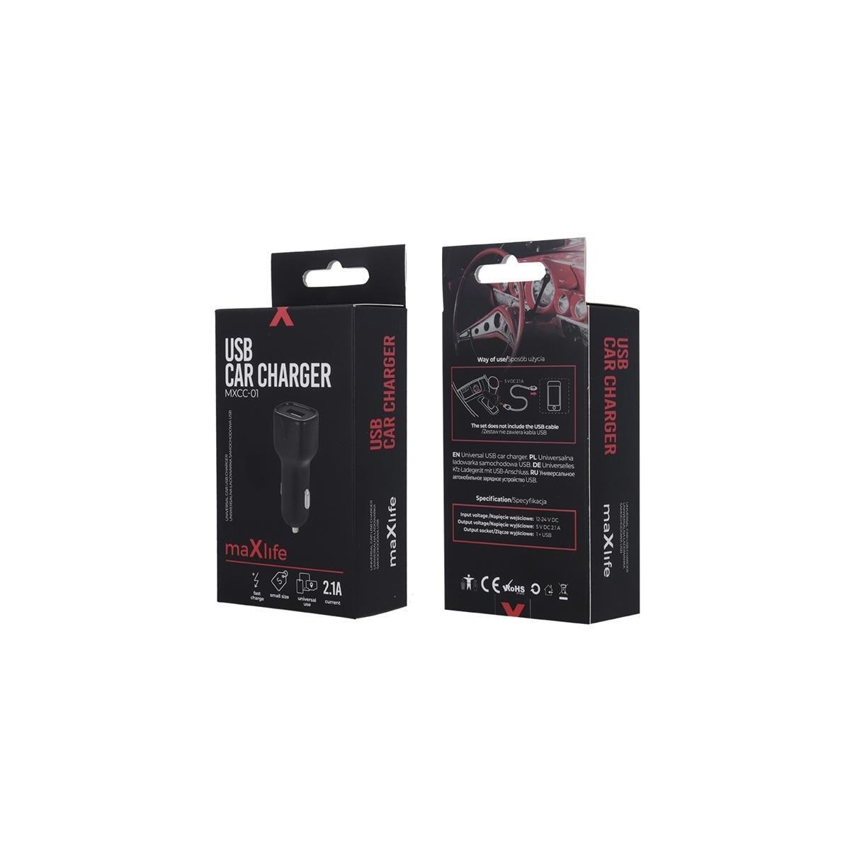 MXCC-01 USB-billader (hurtiglading 2,1 A)